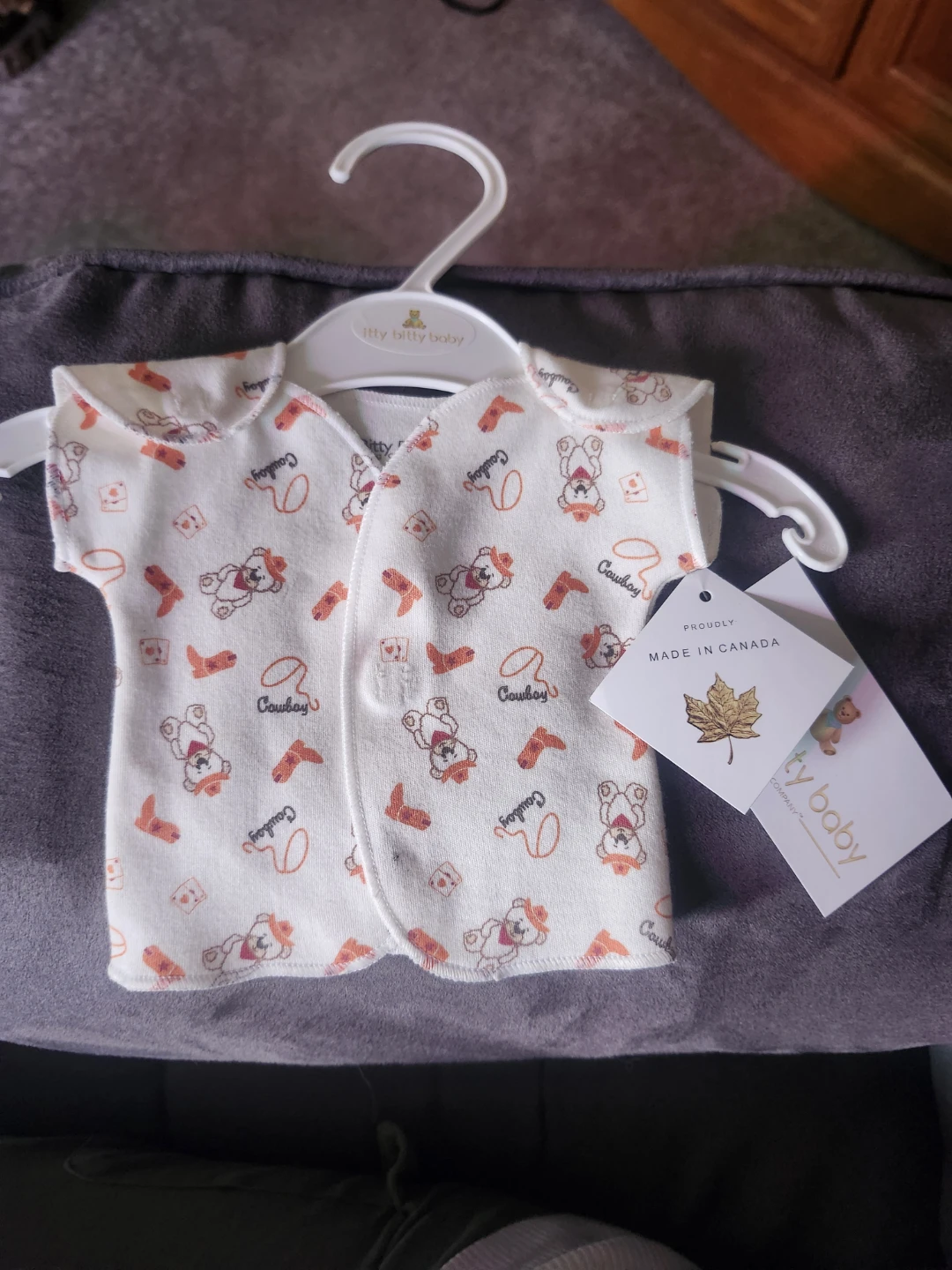 Itty Bitty Baby Cowboy Sleeveless Onesie 3-5 lbs