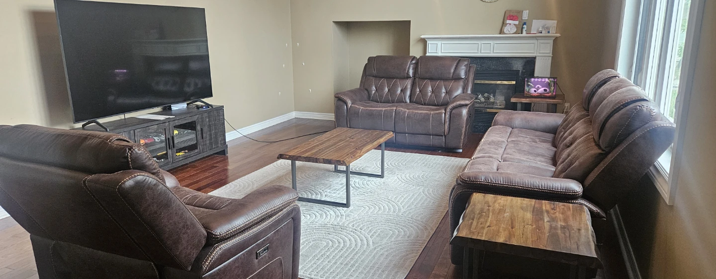 Brown Leather Reclining Sofa Set