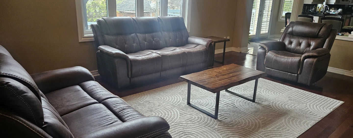 Brown Leather Reclining Sofa Set - photo 2