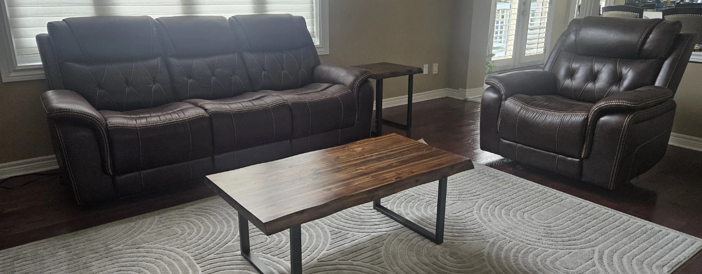 Brown Leather Reclining Sofa Set - photo 4