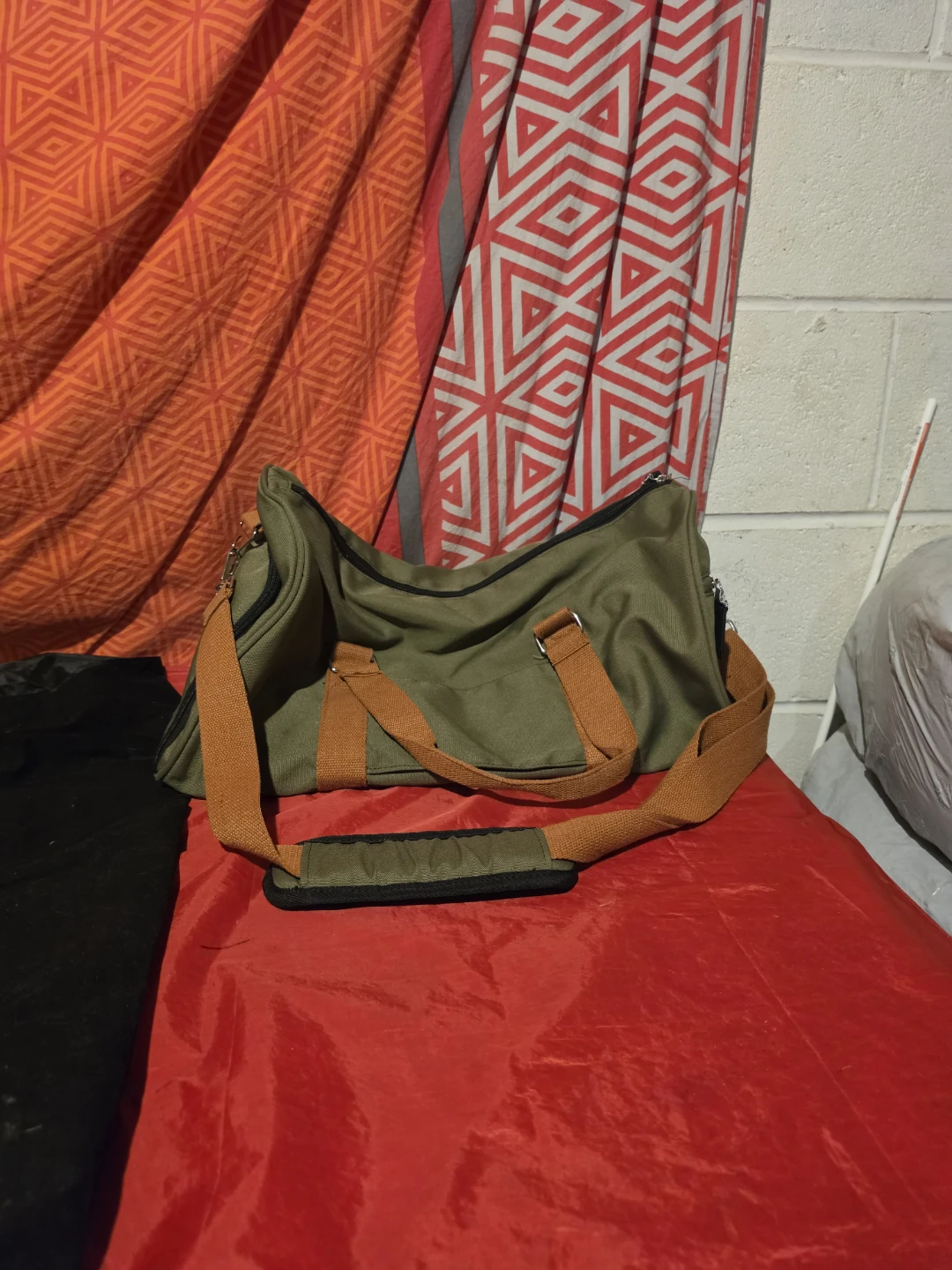 Olive Green Duffel Gym Bag