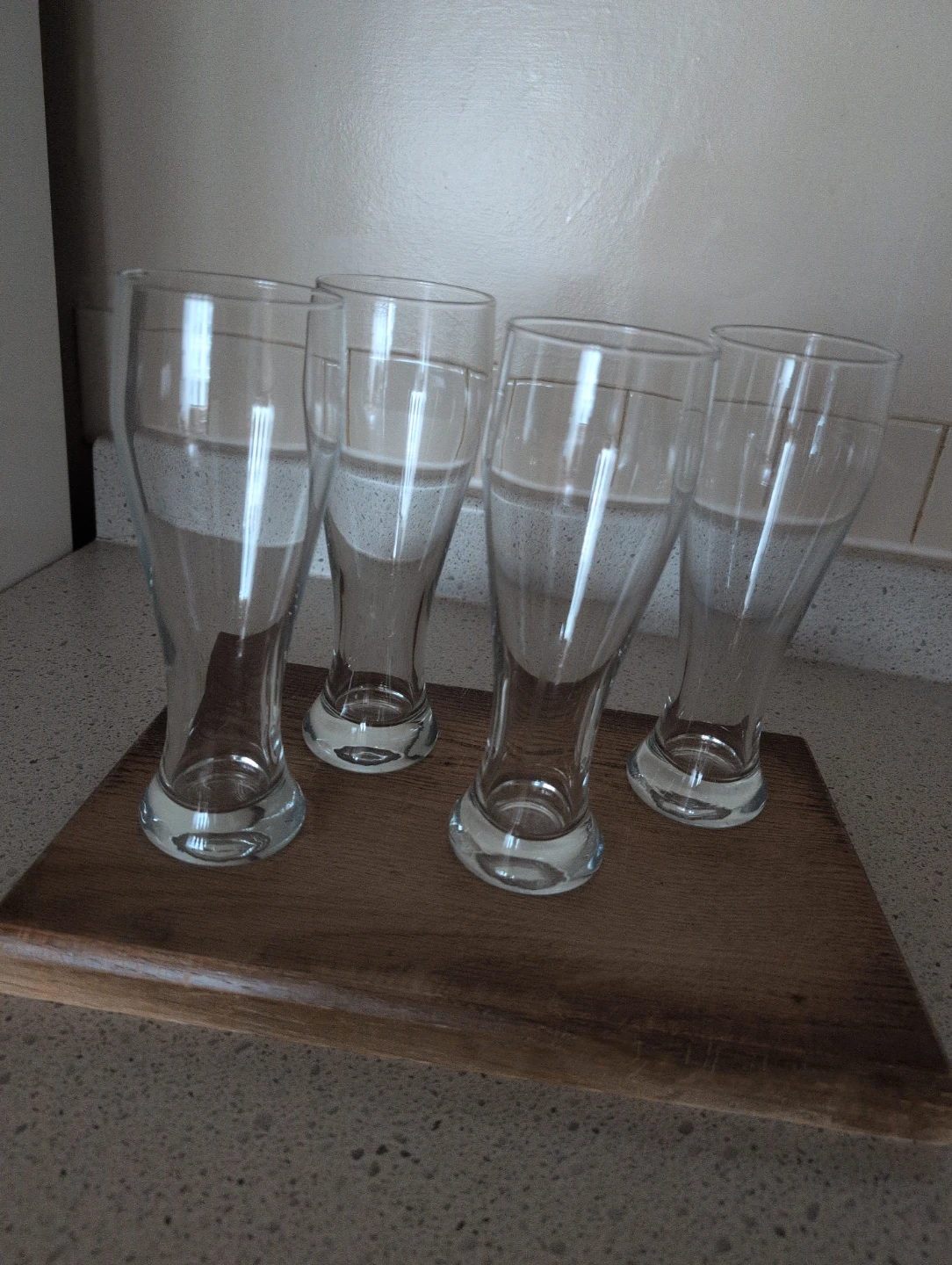Set of 4 Clear Pilsner Beer Glasses