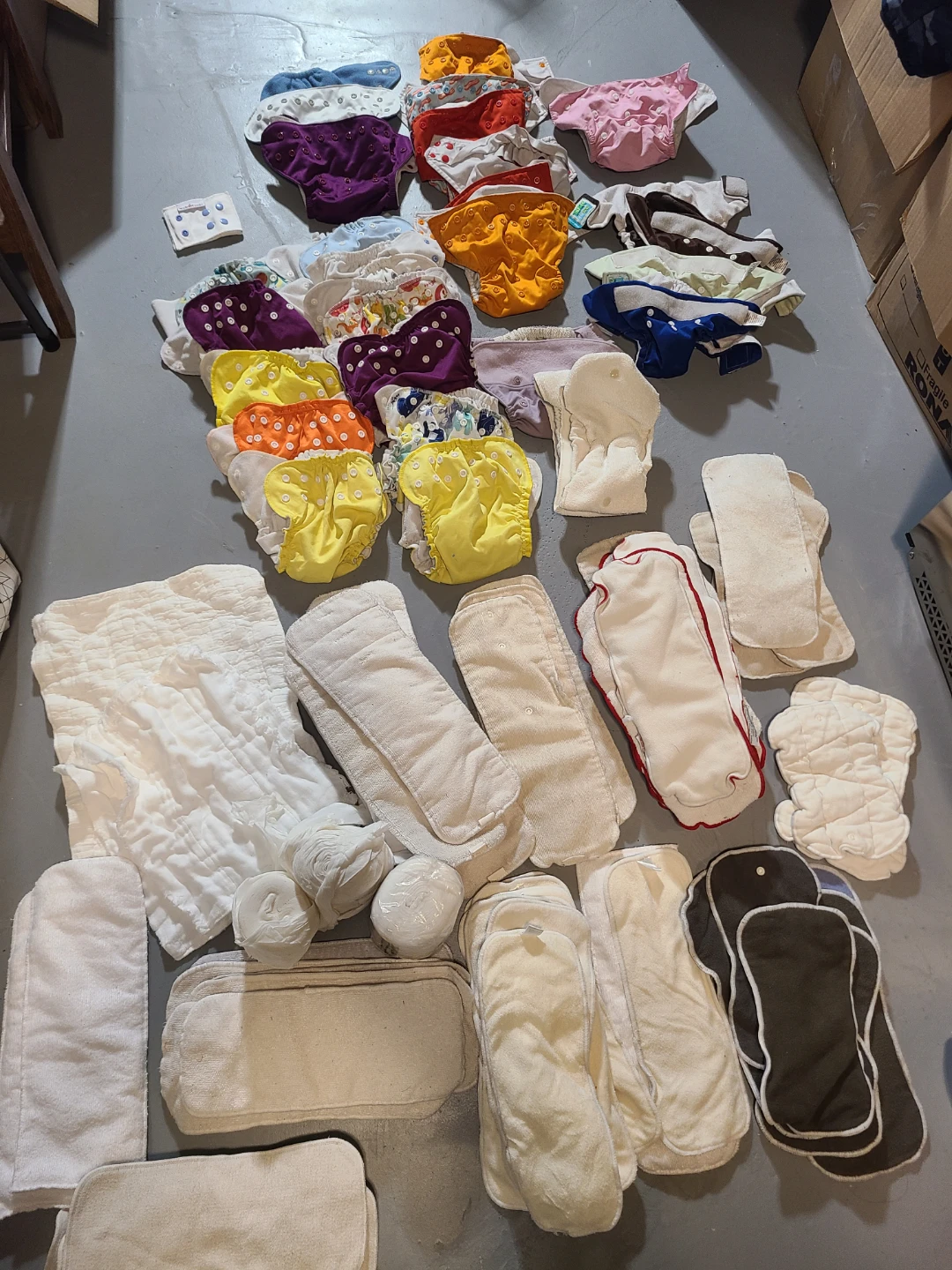 Assorted Reusable Cloth Diapers and Inserts