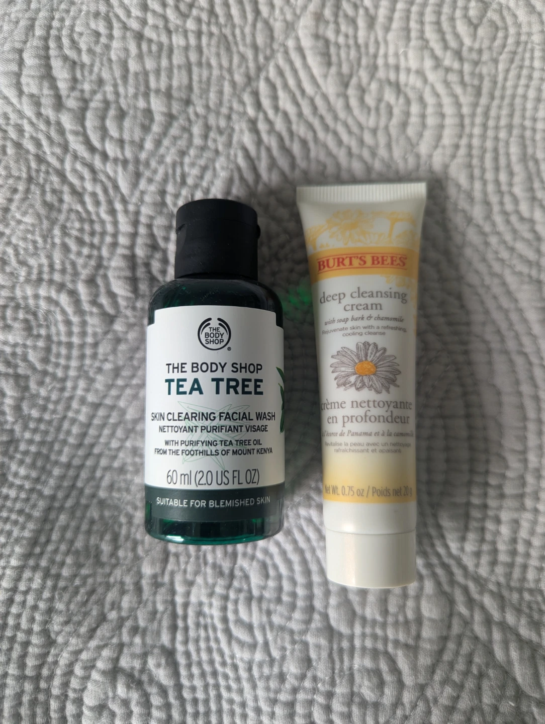 Free travel-sized face cleansers, slightly used