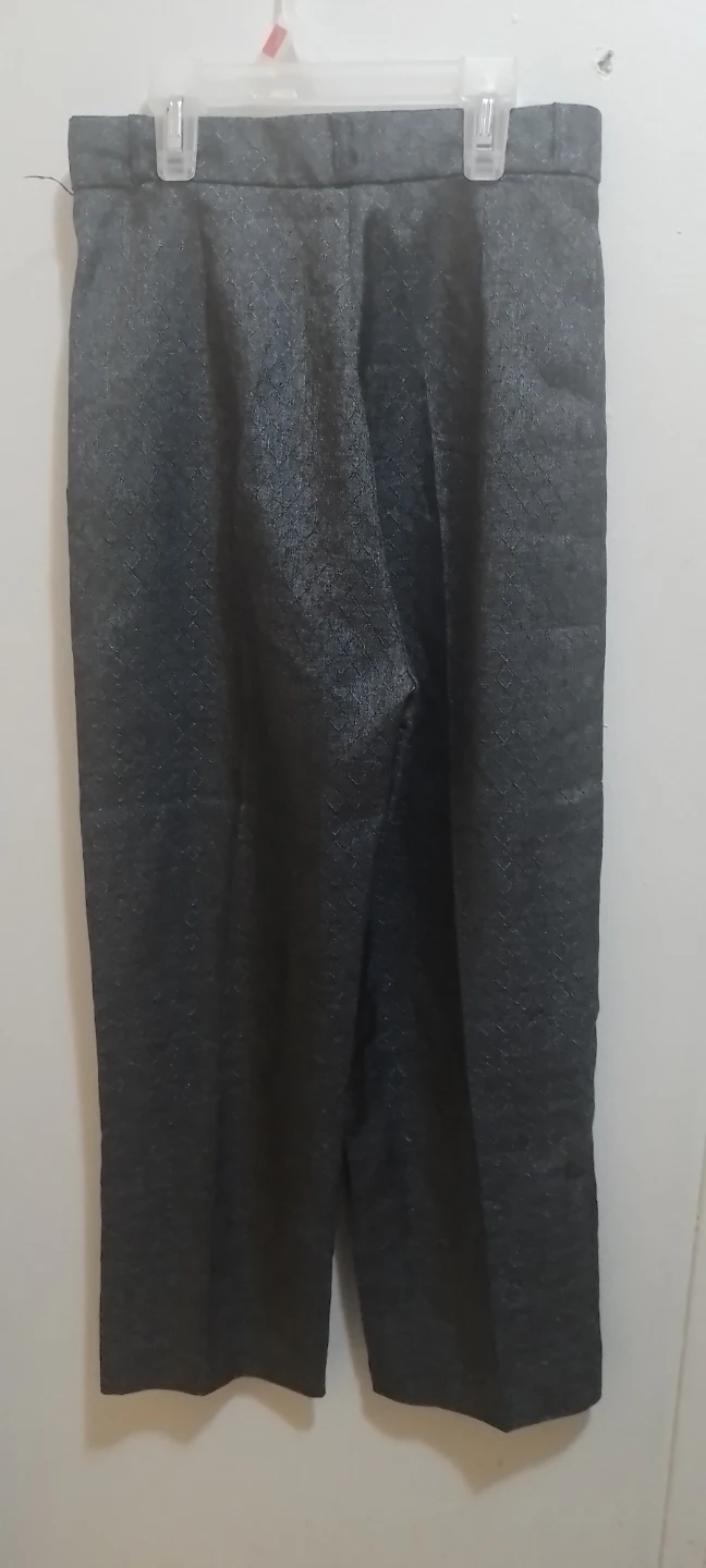 Dark Grey Patterned Dress Pants