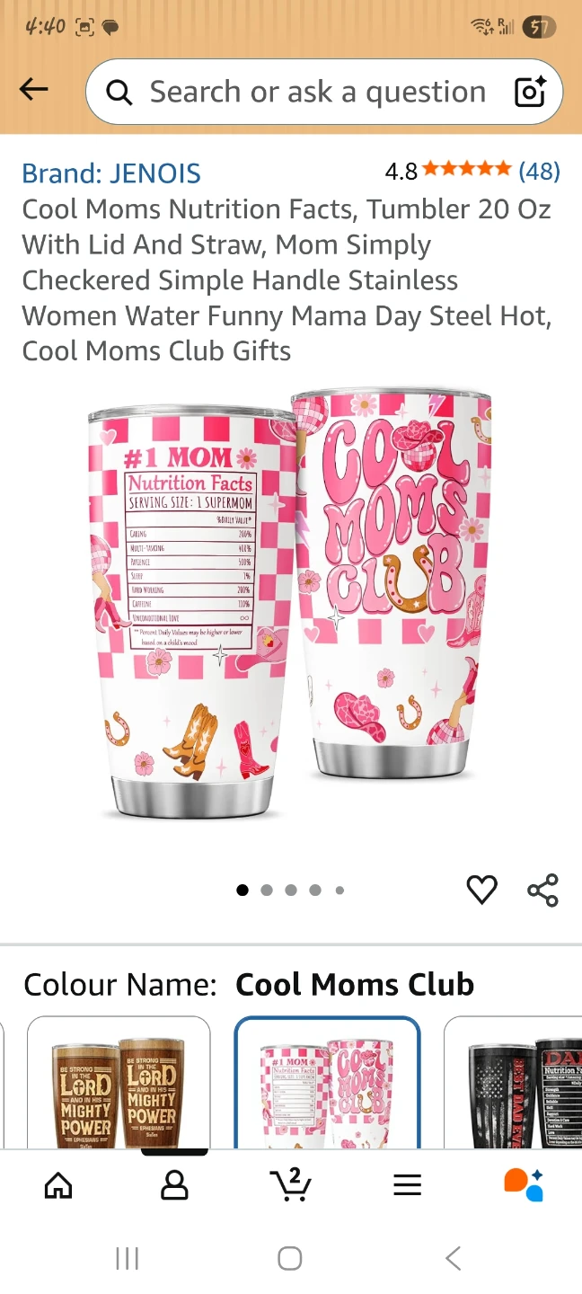 20 Oz Tumbler with Lid and Straw - Cool Moms Club