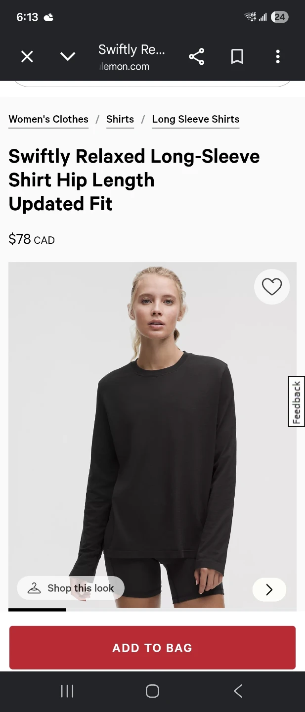 Lululemon Swiftly Relaxed Long-Sleeve Shirt