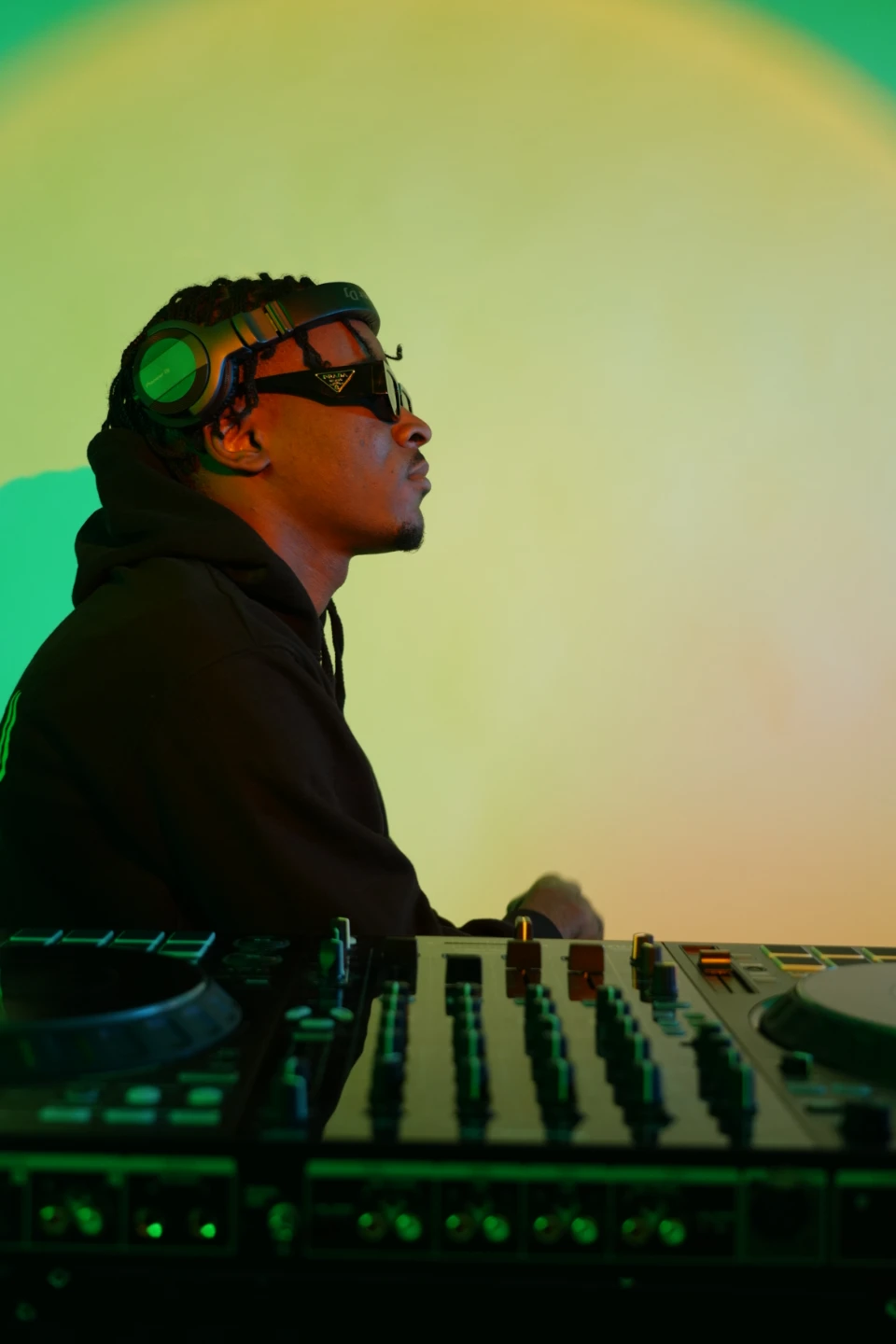 Professional Audio Mixer and DJ Equipment Setup