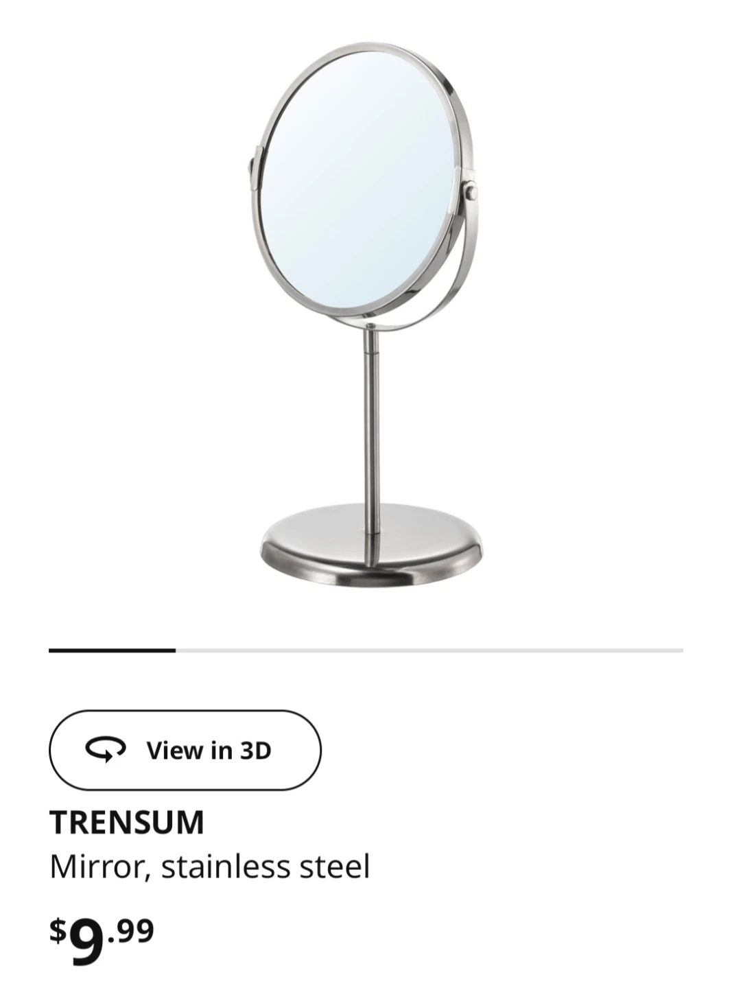 IKEA TRENSSUM Mirror, Stainless Steel - photo 2