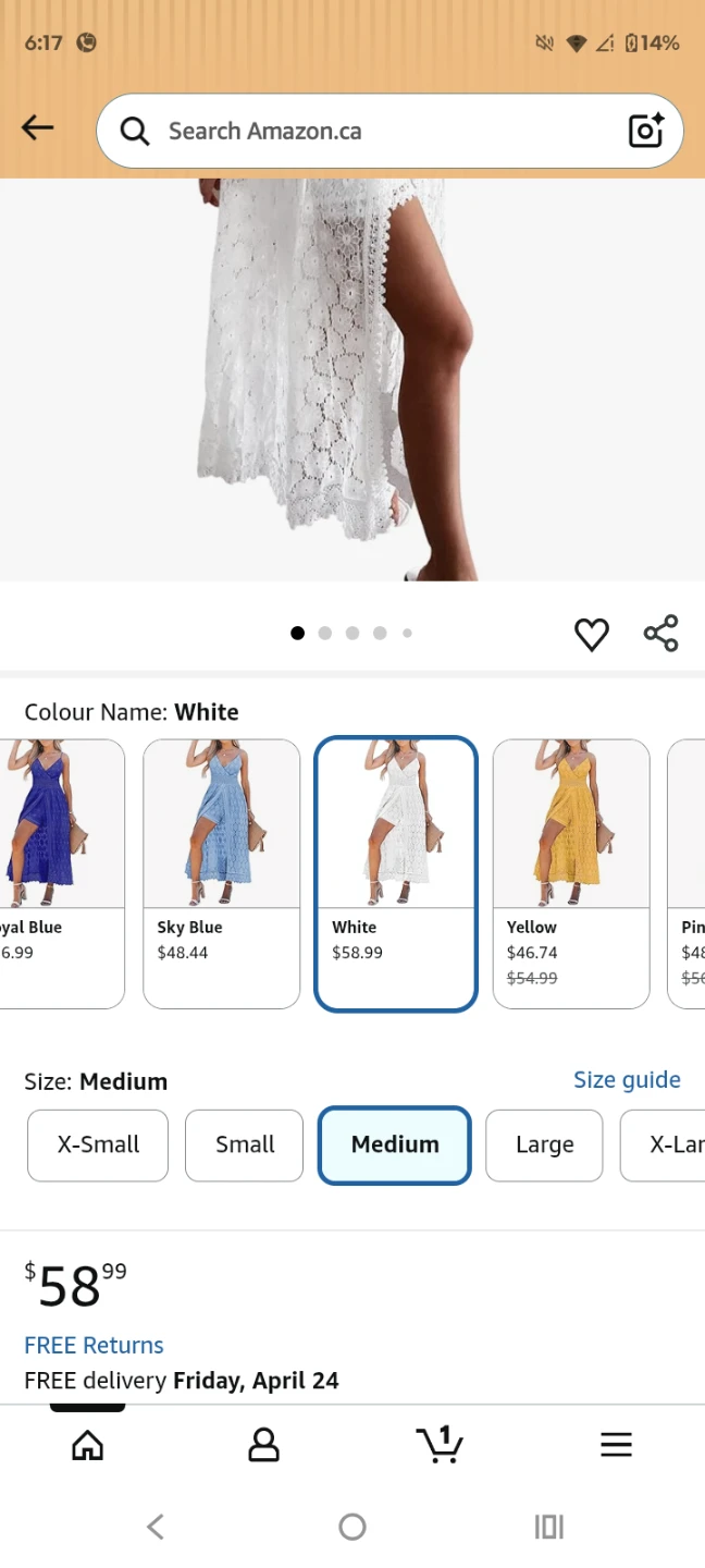 CUPSHE Women's White Crochet Maxi Dress with Shorts - Medium