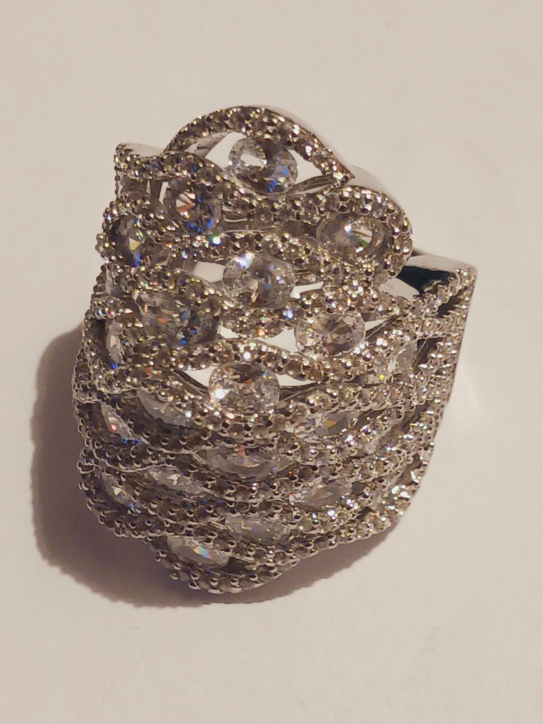 New !! Sterling Silver 925 Rhinestone Statement Ring.8. - photo 4