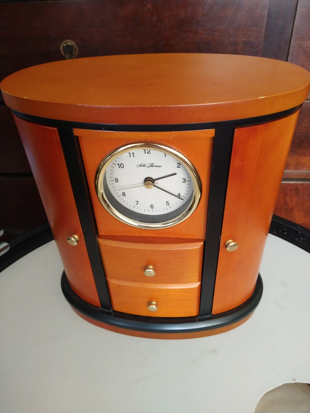 Vintage Seth Thomas Treasure Jewelry Box Clock - photo 2
