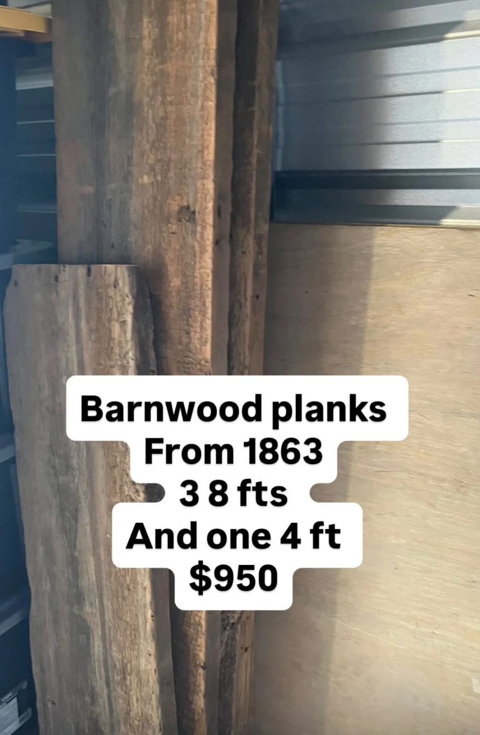 Barnwood Planks - 3 x 8 ft, 1 x 4 ft