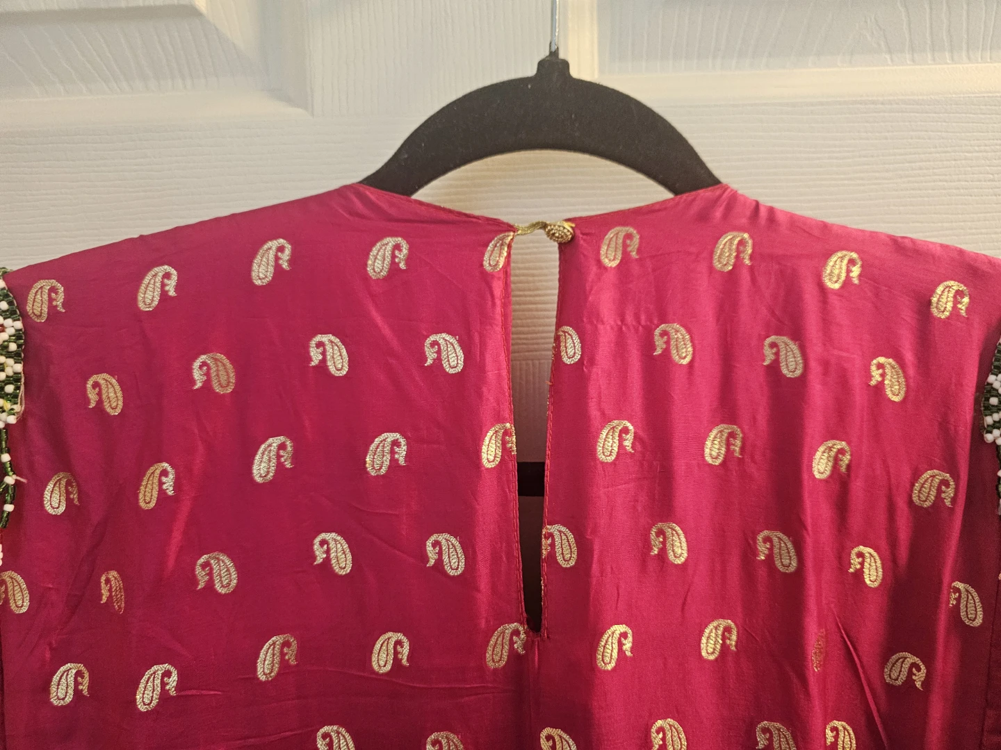 Embroidered Pink Dress with Gold Accents - photo 3