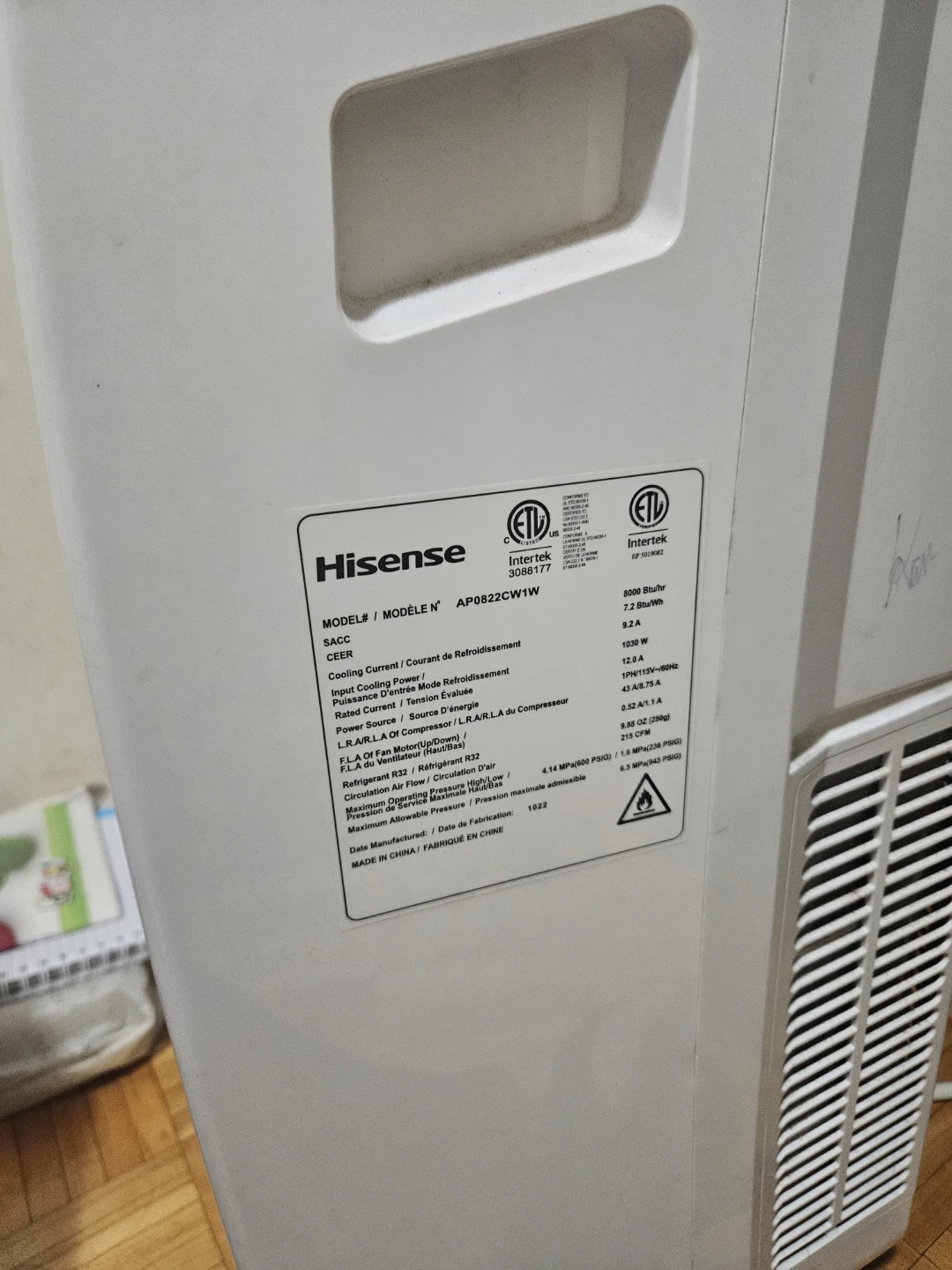 Hisense AP0822CW1W Portable Air Conditioner - photo 5