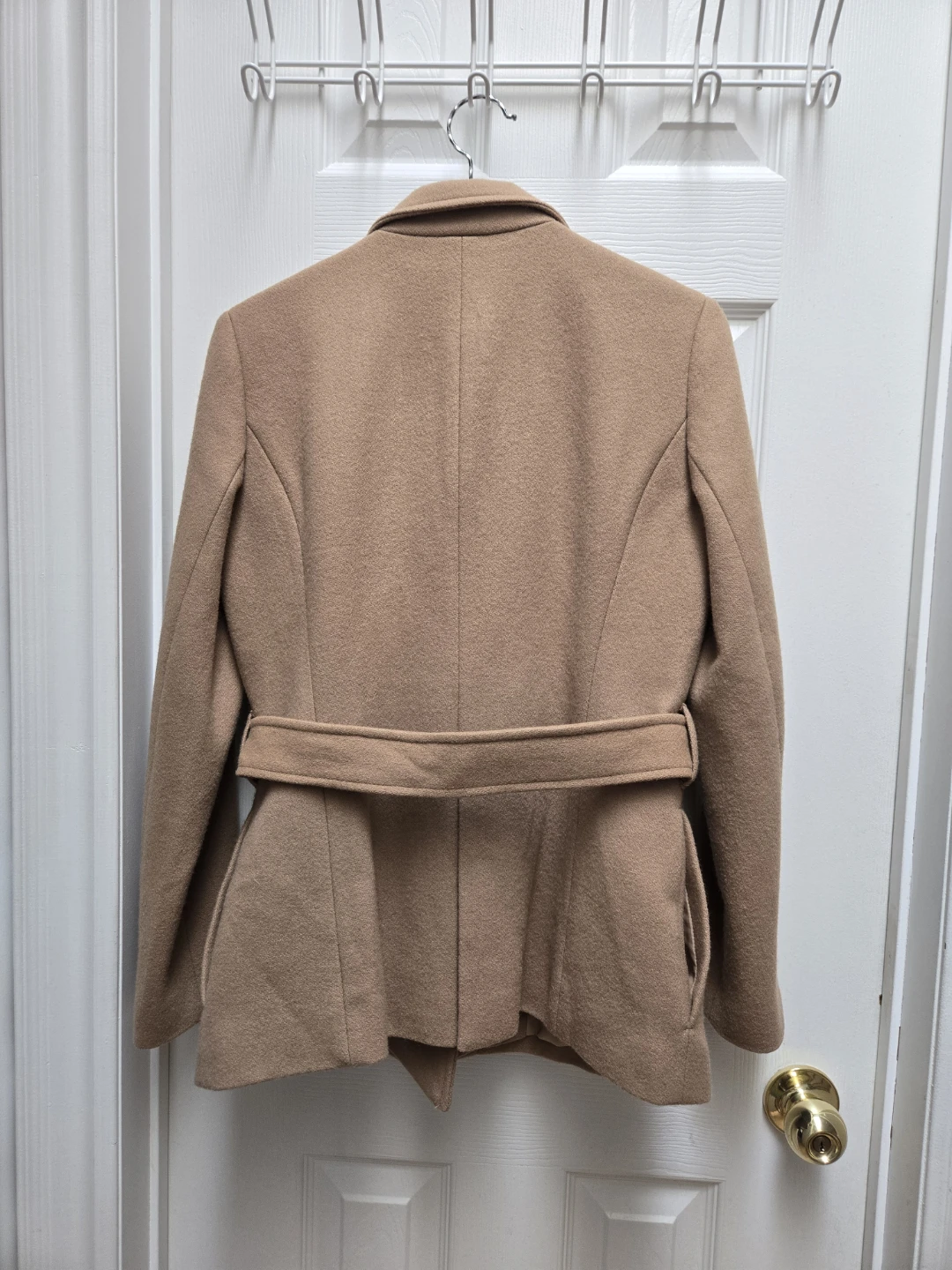 Women's Camel Wool Blend Belted Coat - photo 4