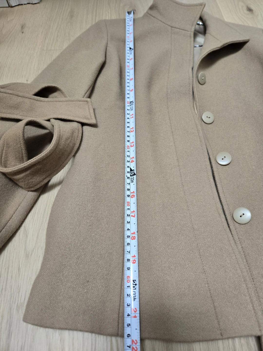 Women's Camel Wool Blend Belted Coat - photo 5