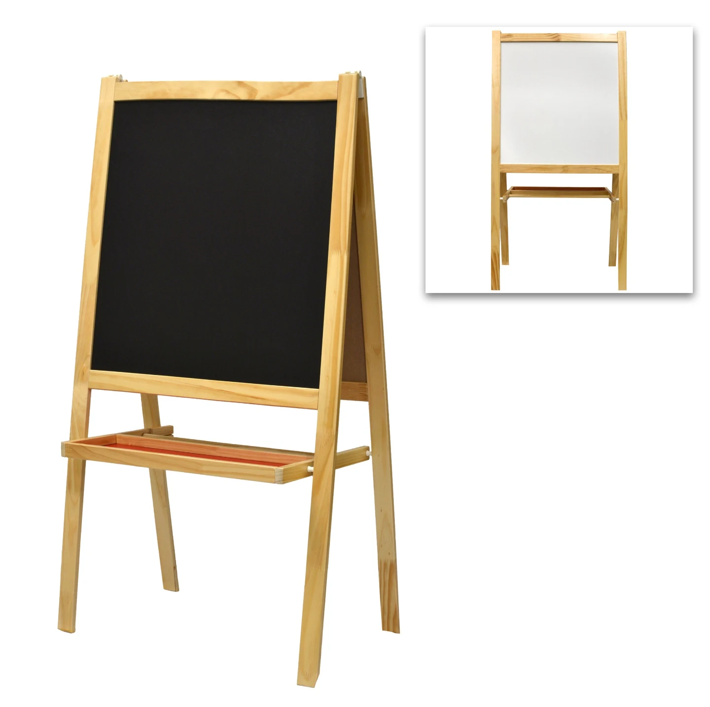 Wooden Easel Chalkboard with Red Tray - photo 5