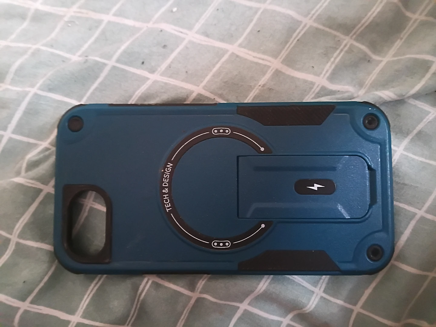 Blue Tech & Design Phone Case with Kickstand for iPhone 16e. - photo 3