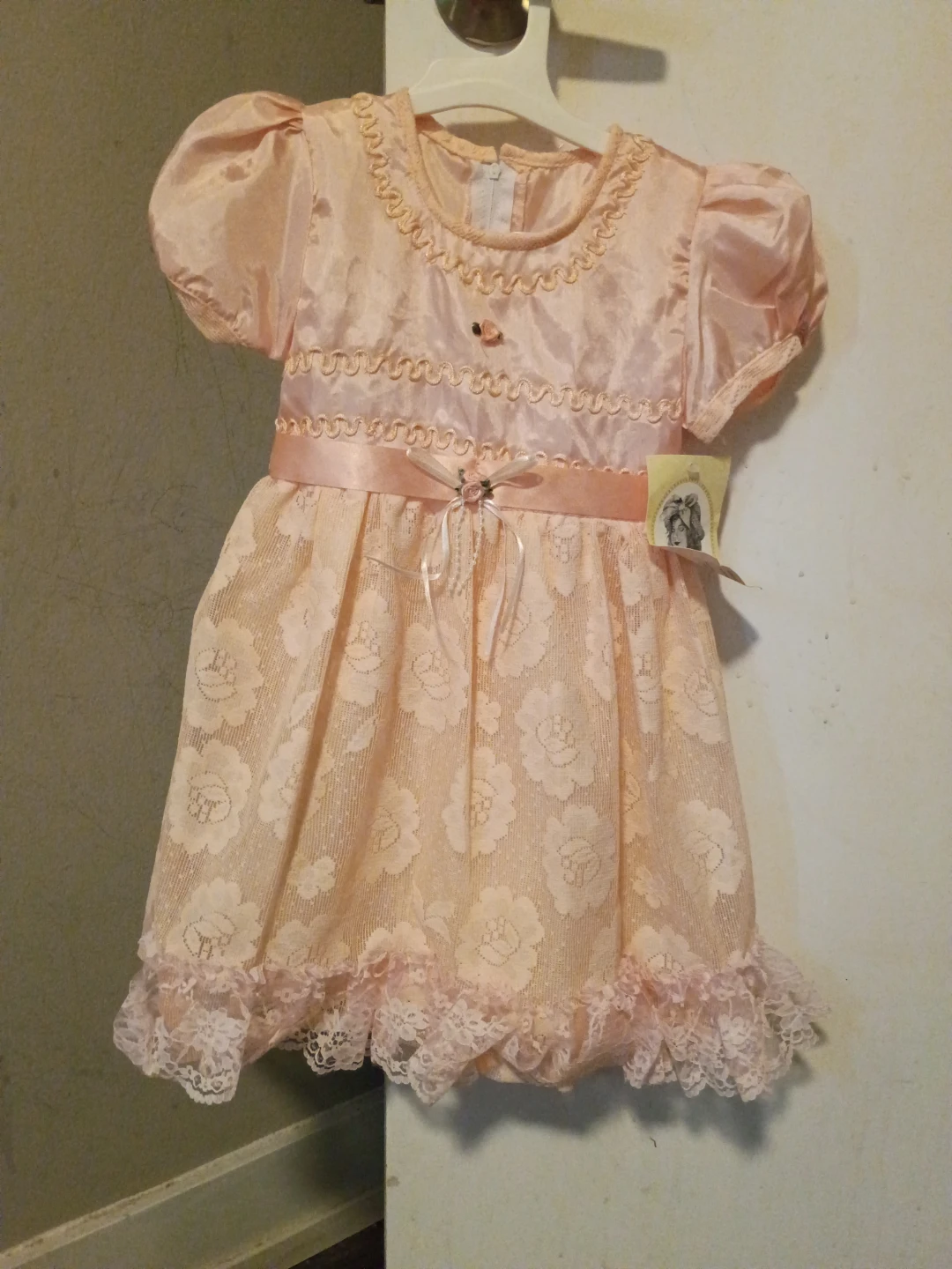Brand new Little Girls Peach Lace Dress