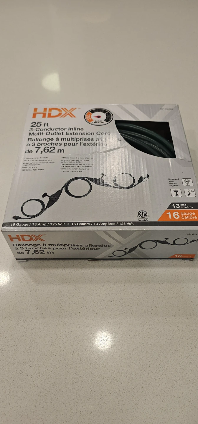 HDX 25 ft 3-Conductor Inline Multi-Outlet Extension Cord - photo 3