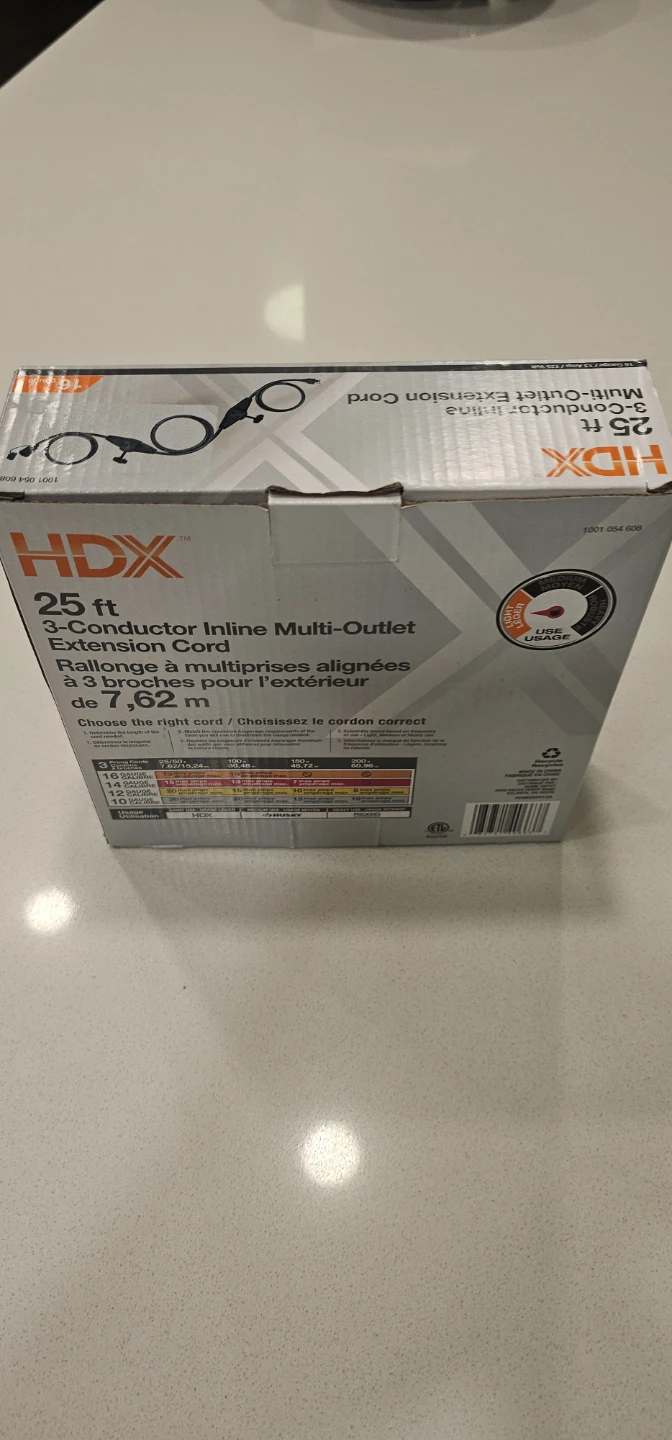 HDX 25 ft 3-Conductor Inline Multi-Outlet Extension Cord - photo 4