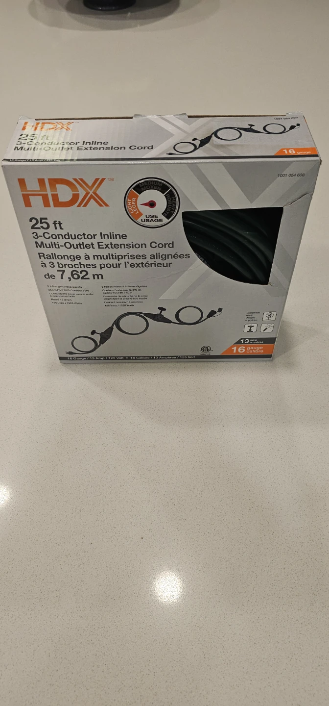 HDX 25 ft 3-Conductor Inline Multi-Outlet Extension Cord - photo 5