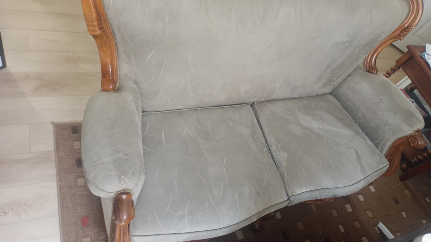 Vintage Settee Sofa - Ornate Wood Frame - photo 5