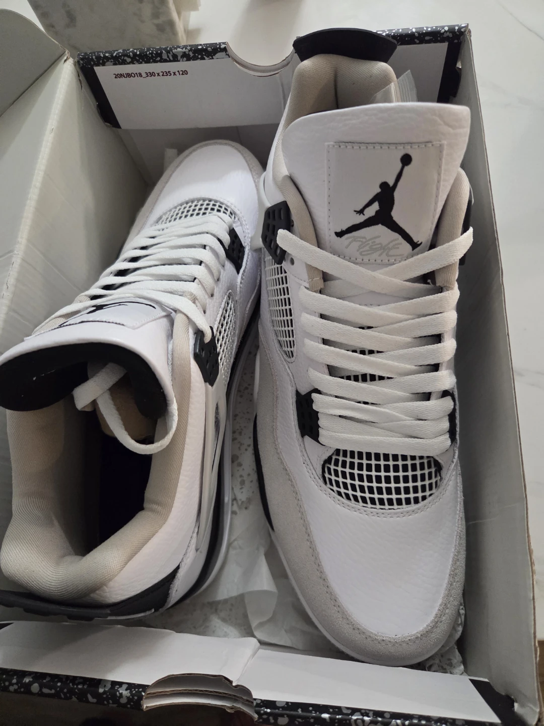 Air Jordan 4 Retro White Cement Sneakers - photo 2