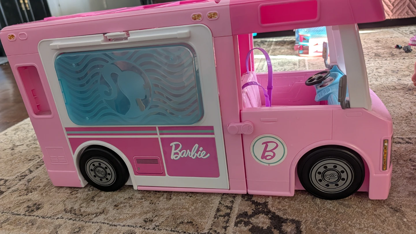 Barbie Pink Camper Van Toy Playset