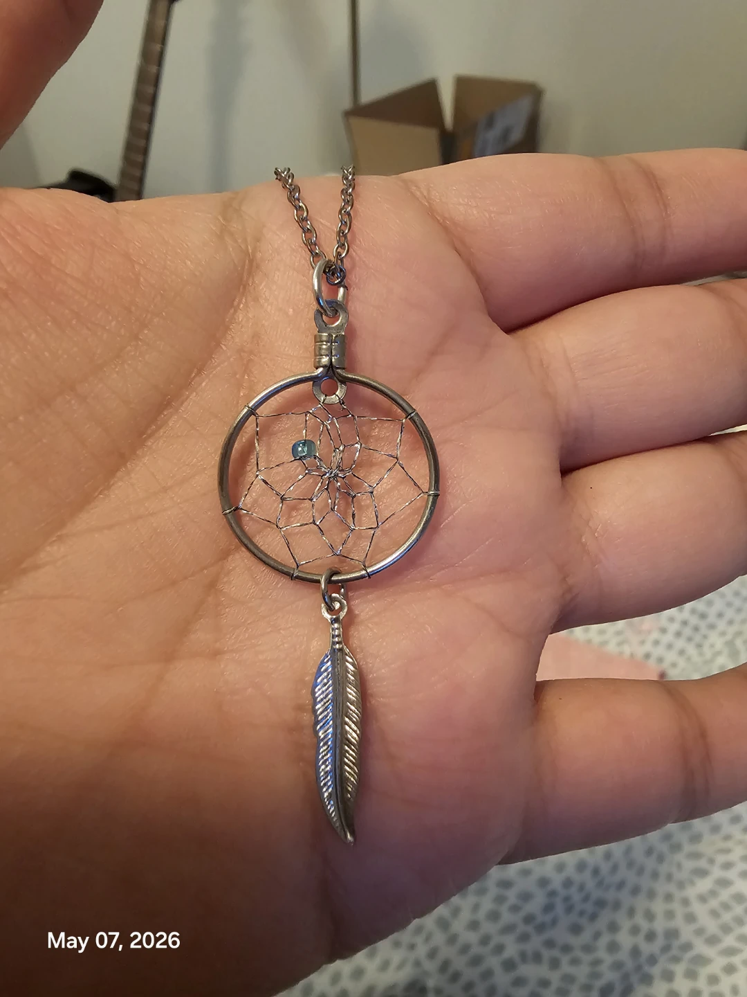 Dreamcatcher Necklace with Feather Pendant