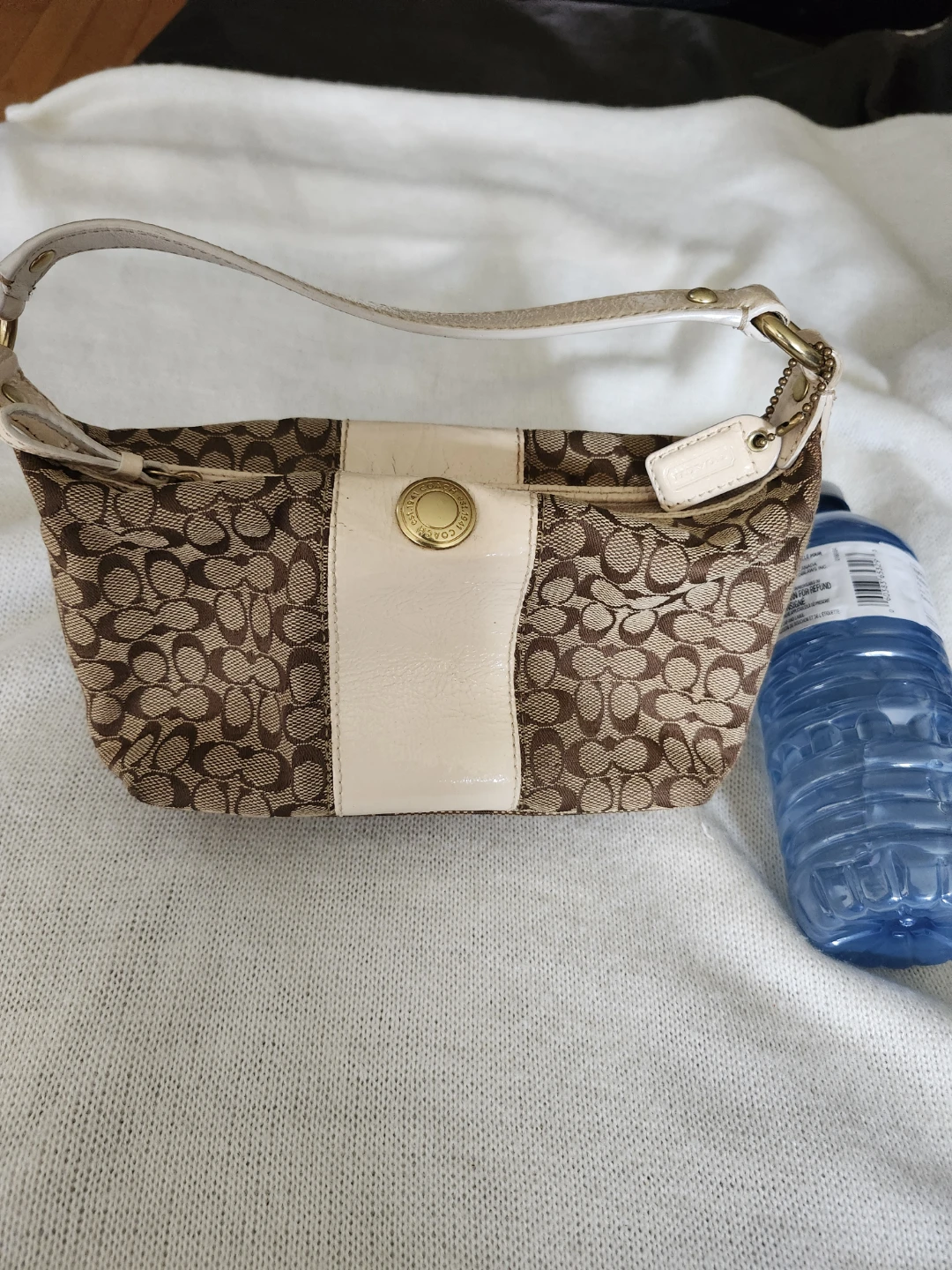 Coach Signature Monogram Canvas & Leather purse bag