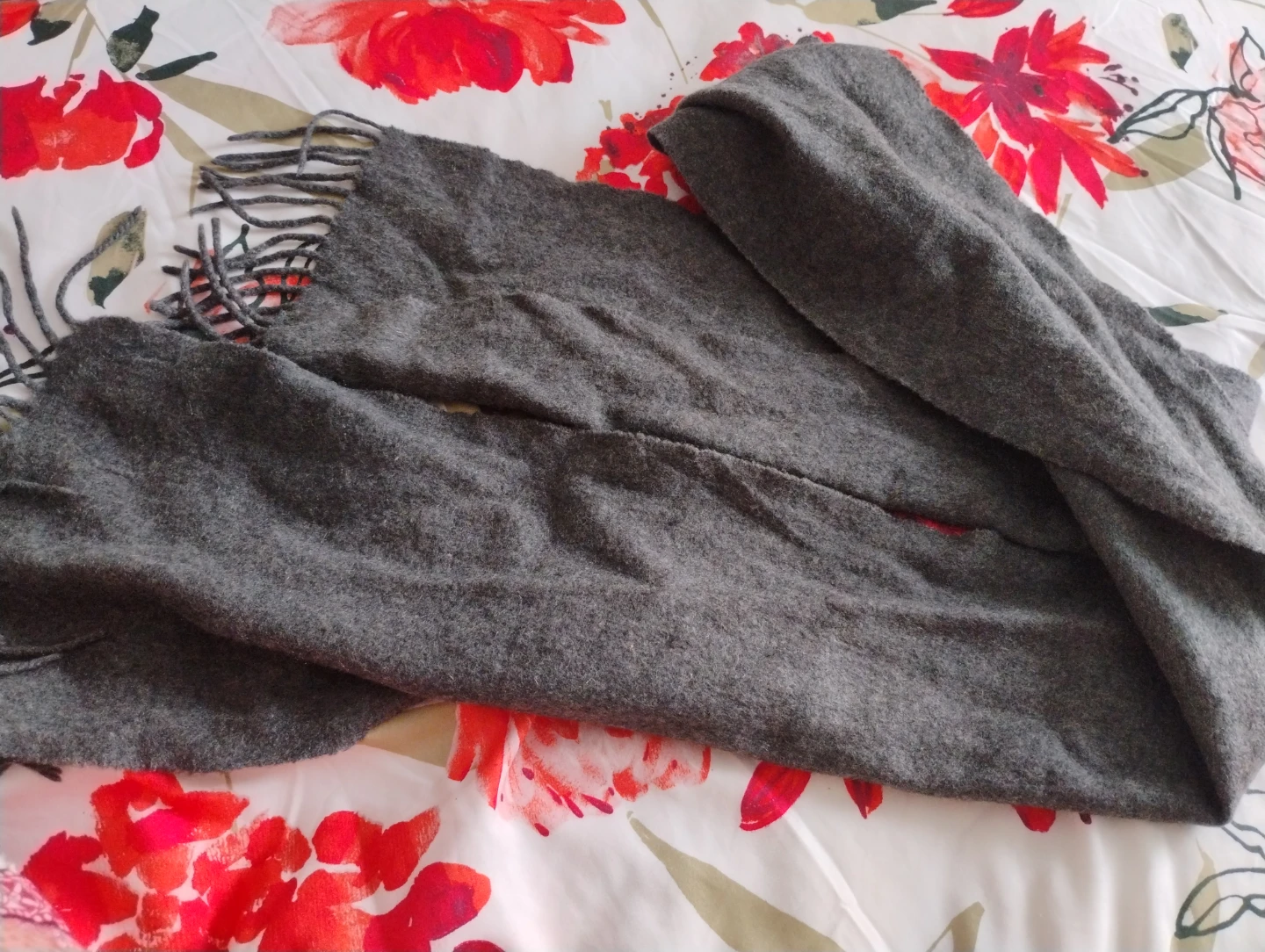 Grey 100% Cashmere Scarf