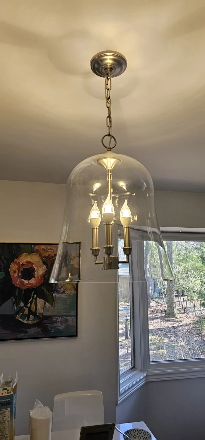 Clear Glass Bell Jar Chandelier