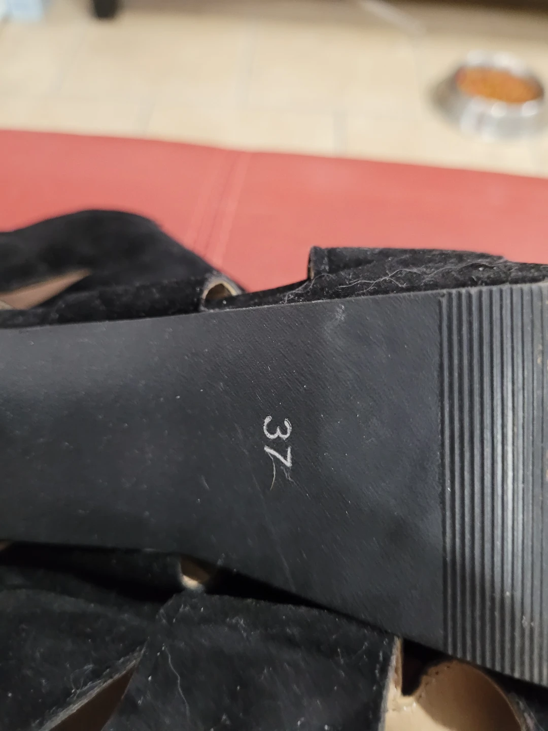 Black Suede Cutout Heels - Size 37 - photo 4