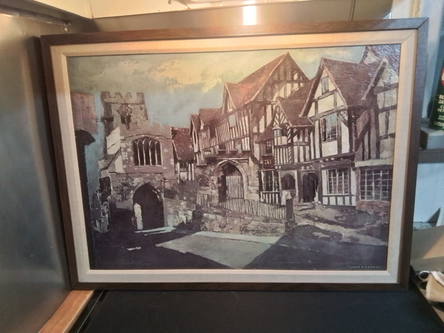 Vintage 1970s John Brown "Westgate, Warwick" Textured Print - photo 2