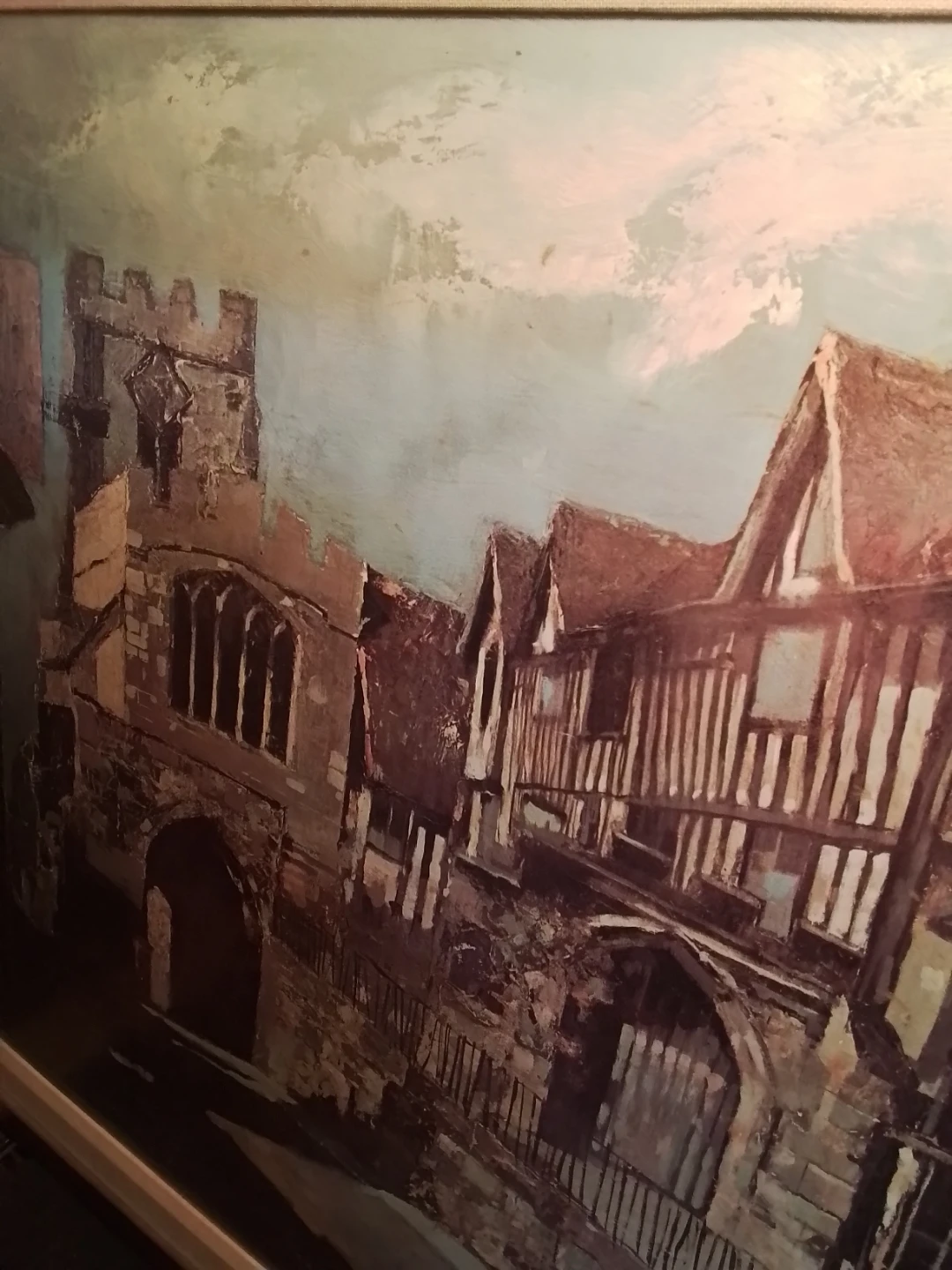 Vintage 1970s John Brown "Westgate, Warwick" Textured Print - photo 4