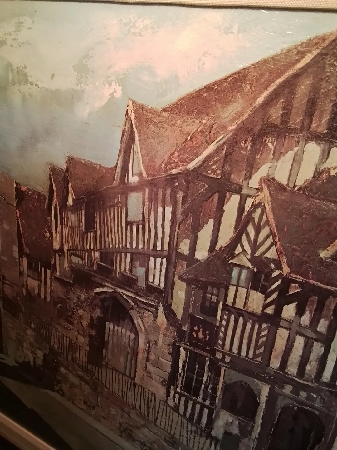 Vintage 1970s John Brown "Westgate, Warwick" Textured Print - photo 5