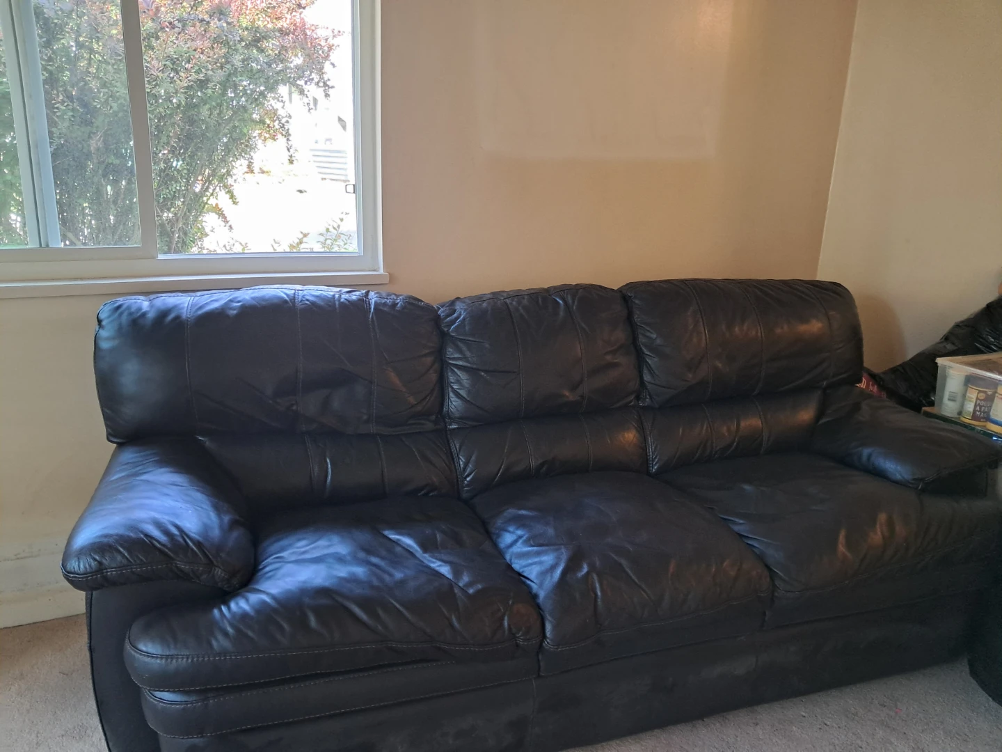 Dark Brown Leather Sofa - photo 2