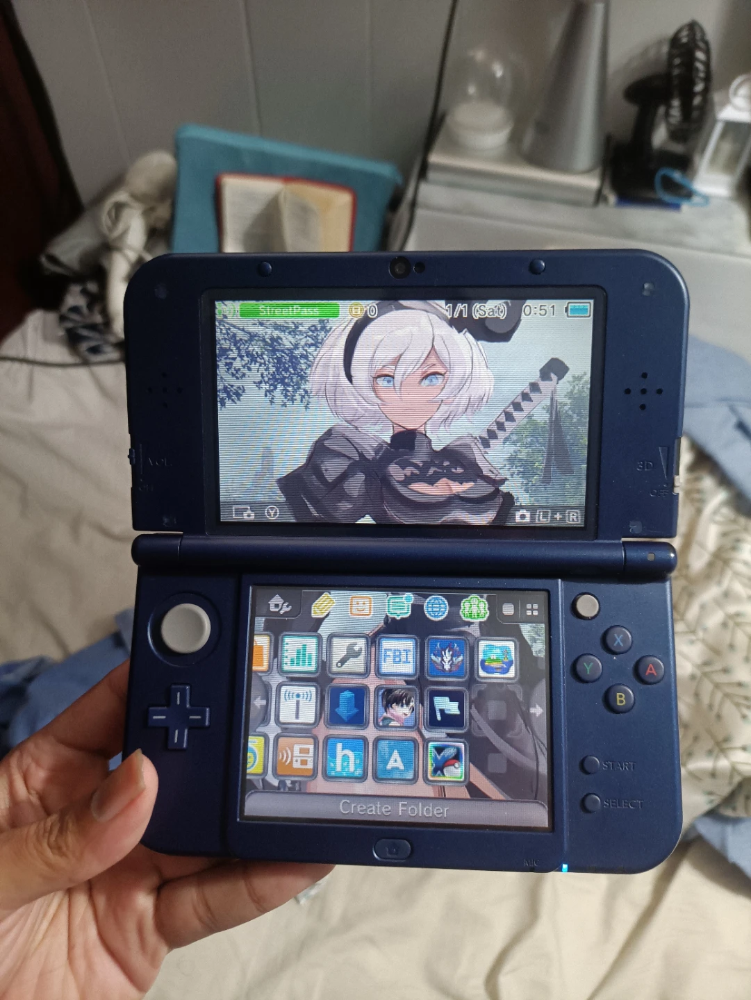 modded new Nintendo 3dsxl galaxy edition mint condition