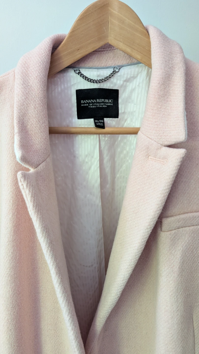 Banana Republic Pink Wool Blend Coat XL - photo 3