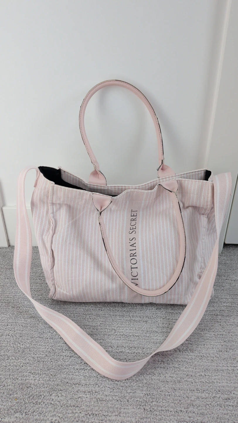 Victoria's Secret Pink Striped Tote Bag
