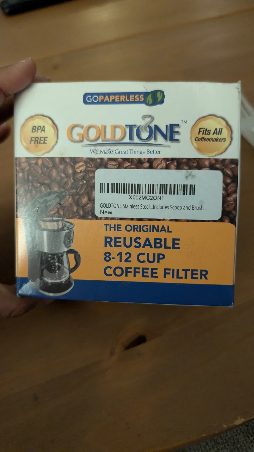 GOLDTONE Stainless Steel Reusable 8-12 Cup Coffee Filter - photo 2