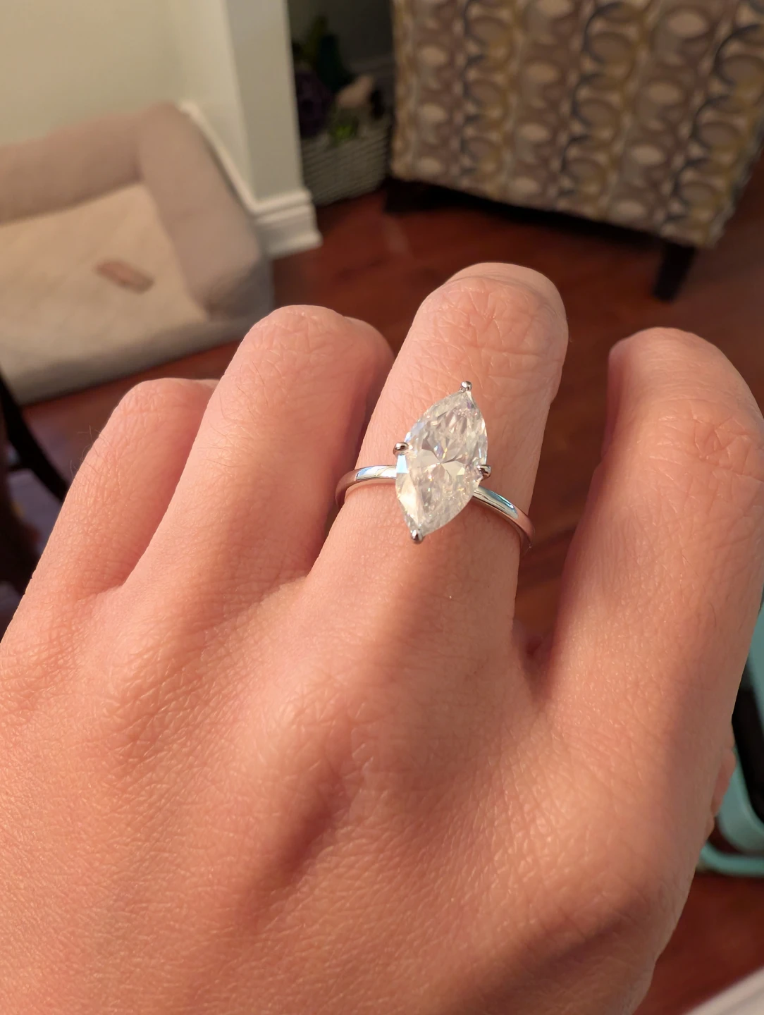 3ct Marquise Cut Moissanite Engagement Ring | Size 8 - photo 5