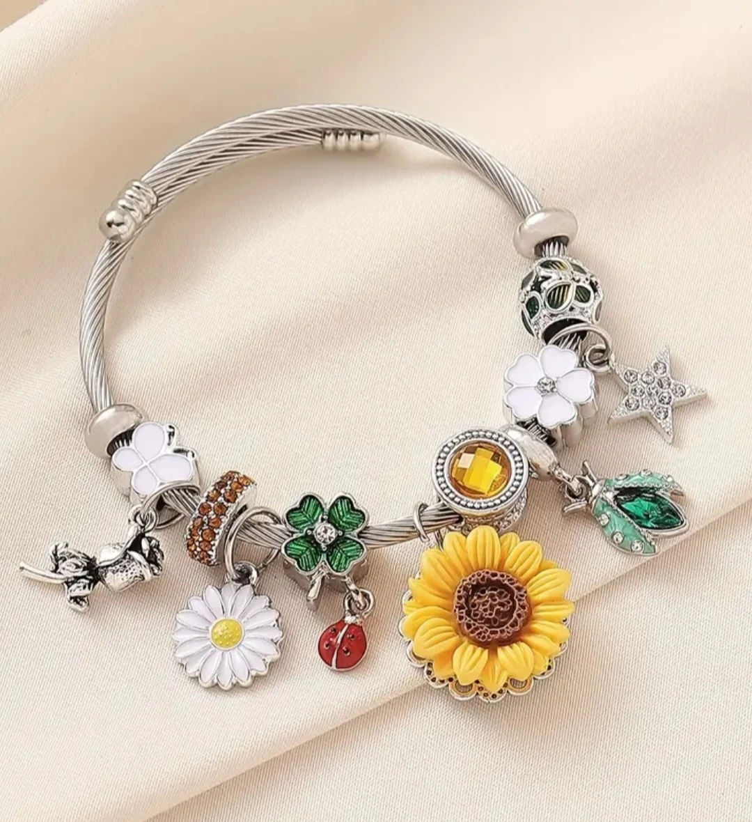 Charm Bracelet with Sunflower - photo 2