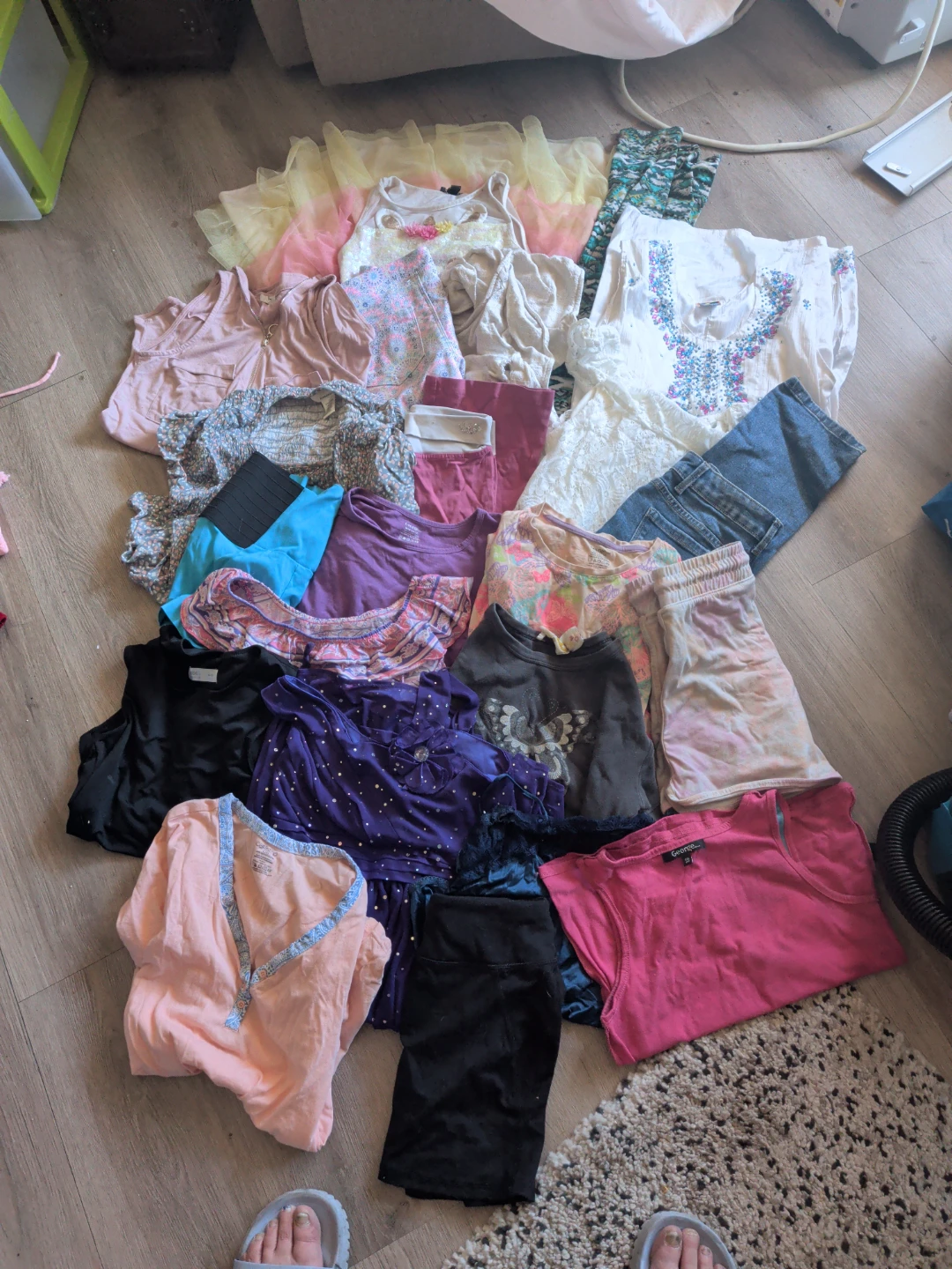 Girls' Clothing Bundle - Assorted Tops, Dresses, Jeans