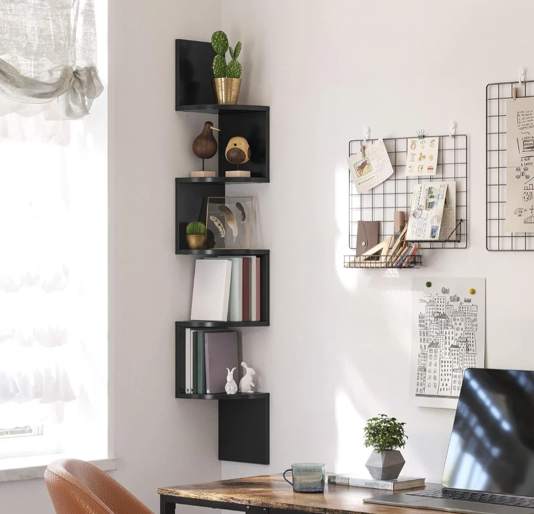 Black 5-Tier Corner Shelf