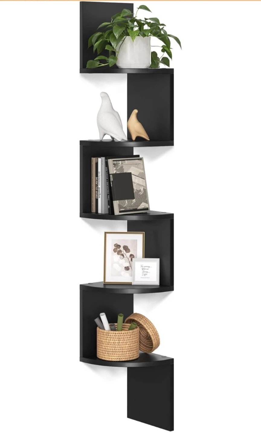 Black 5-Tier Corner Shelf - photo 2