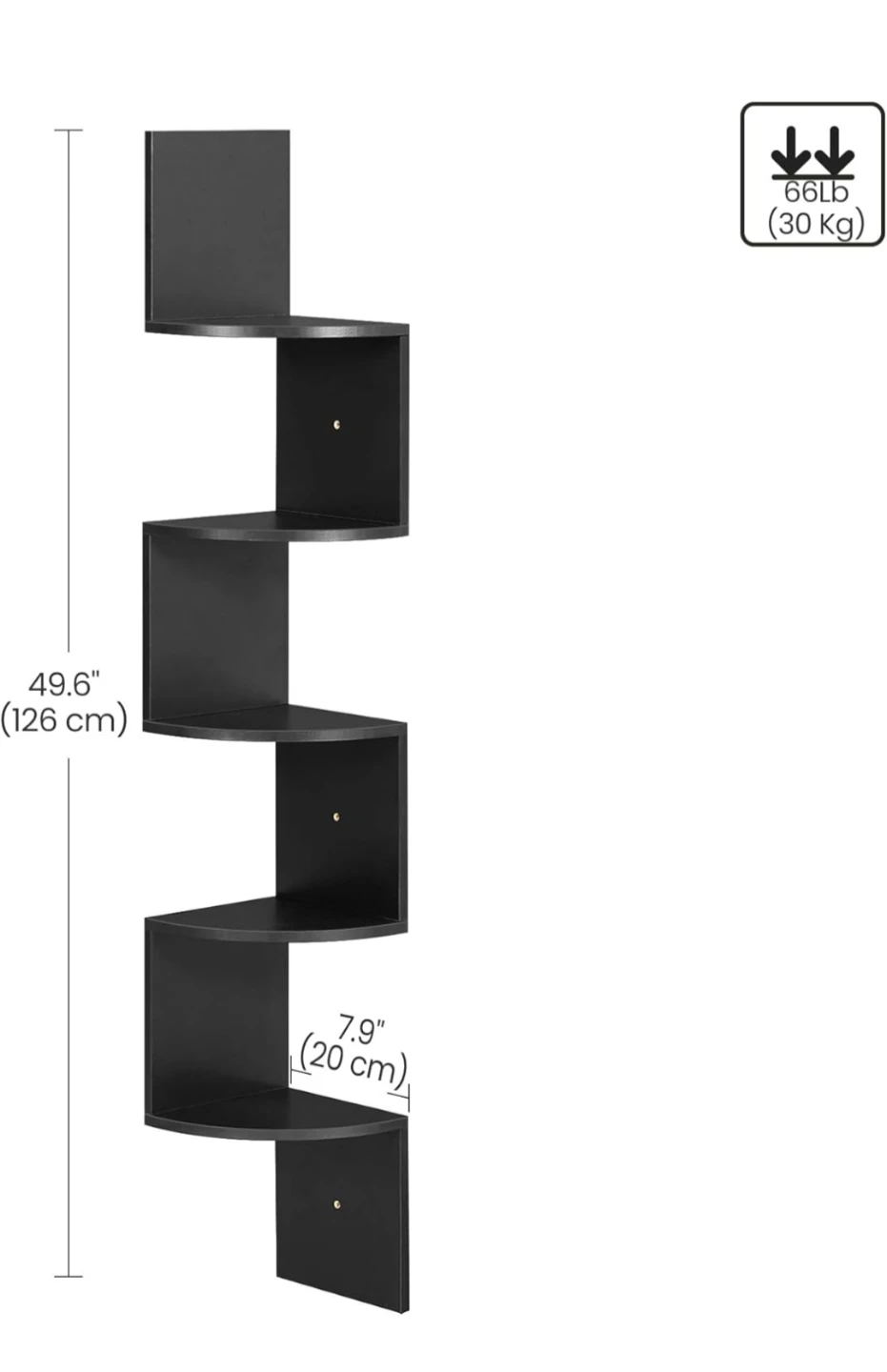 Black 5-Tier Corner Shelf - photo 3