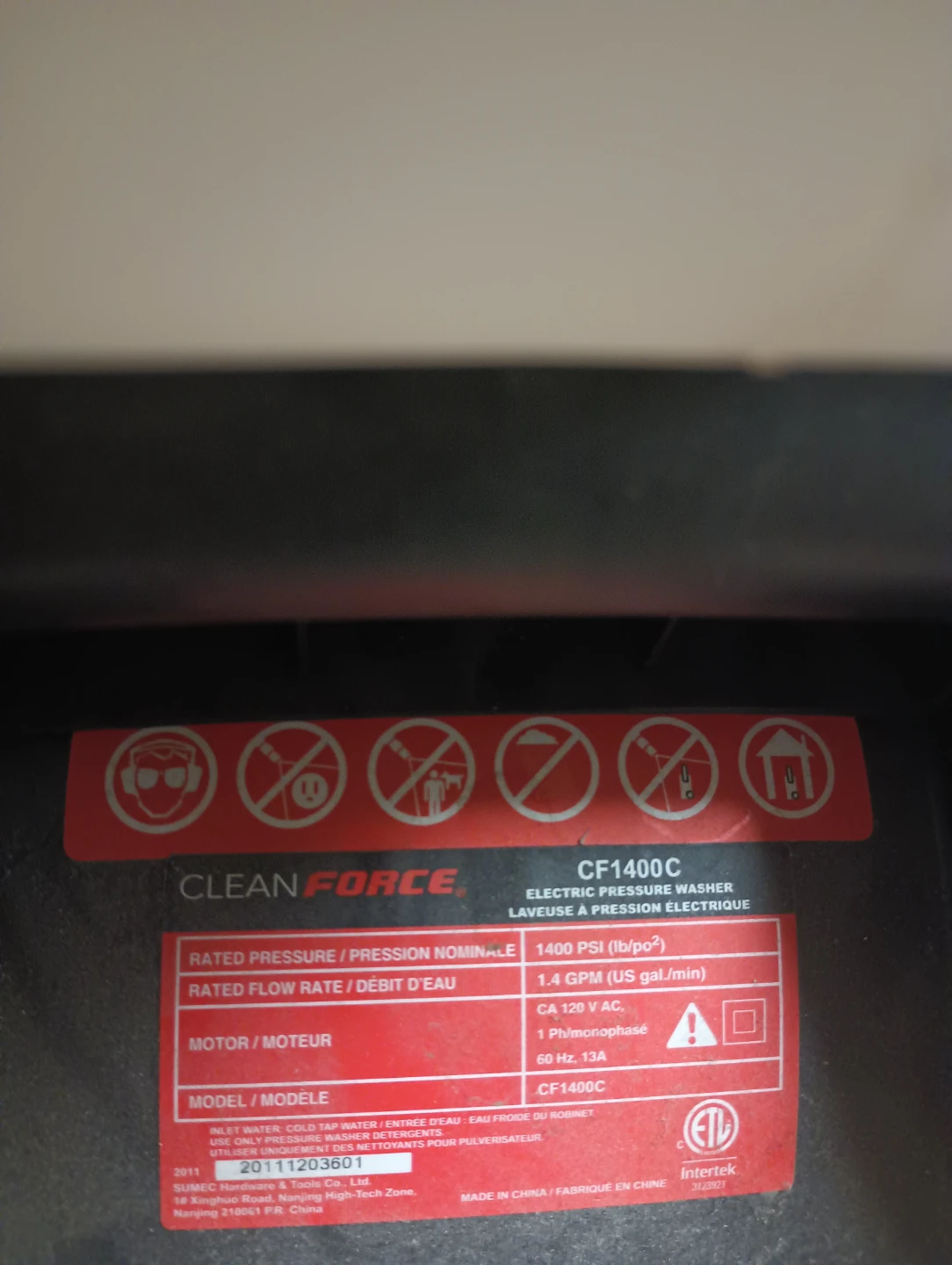 Clean Force CF1400C Electric Pressure Washer - photo 2